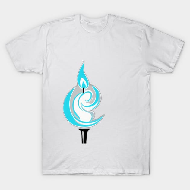 Serene Blue Flame Art No. 616 T-Shirt by cornelliusy